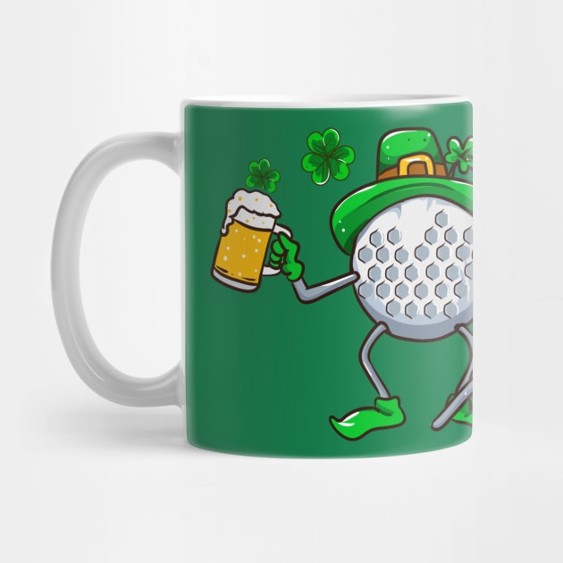 St Patricks Day Golf Golfing Beer Funny Humor by E